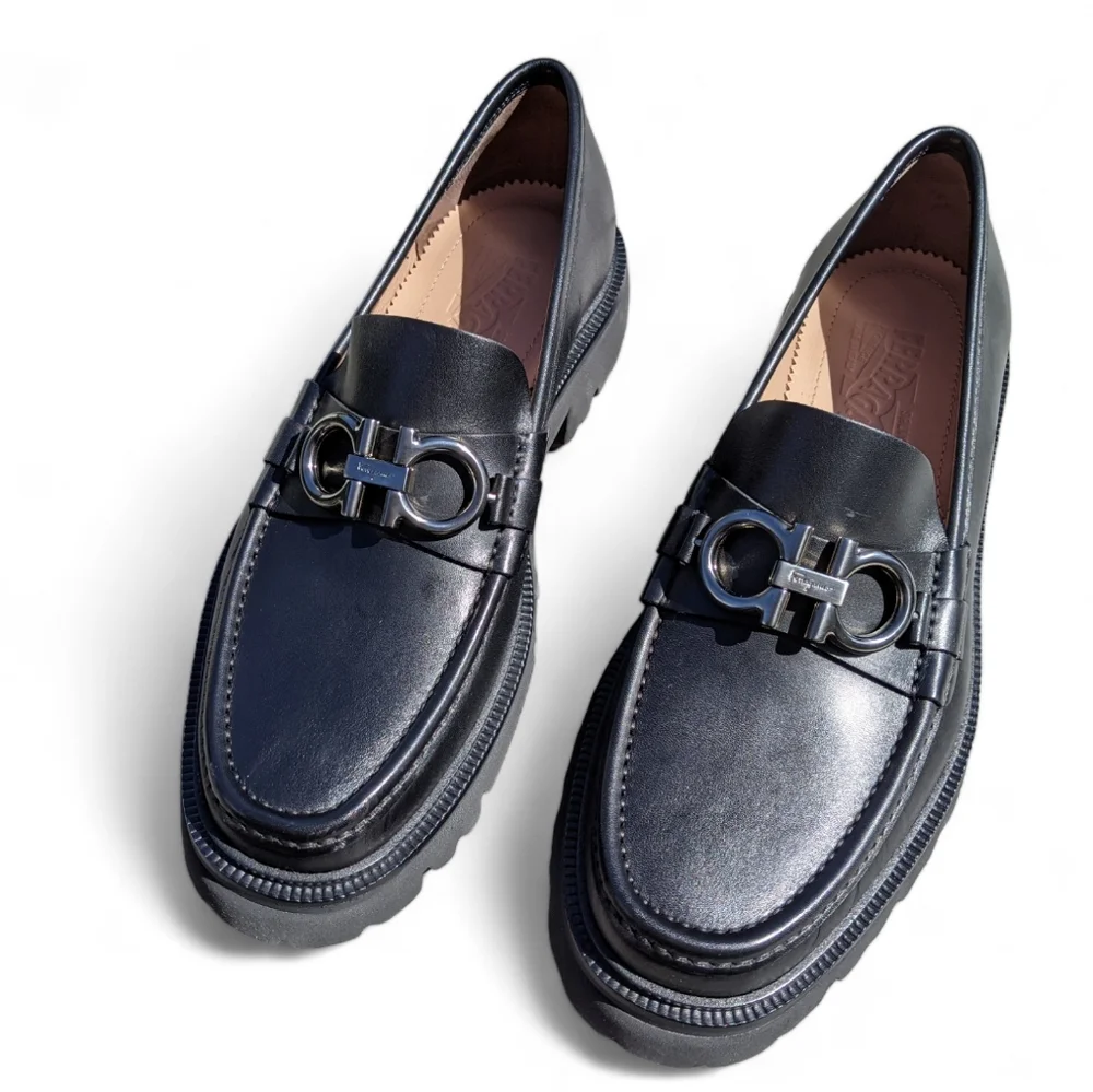 Ferragamo Mens Shoes Bleeker Loafers New With Box Size 10 E - Picture 2 of 7